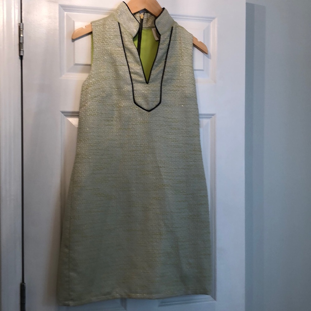 Sail to Sable lime with navy trim dress as XS